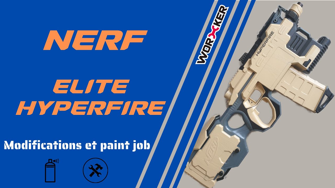 [TUTO] NERF Elite Hyperfire kit worker mod 11.1V + paint job
