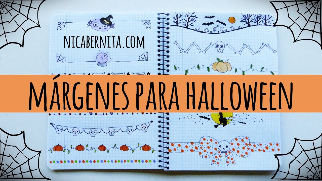 MÁRGENES para cuadernos y BORDES para cartas con DIBUJOS DE HALLOWEEN (1)  🎃 Nica Bernita