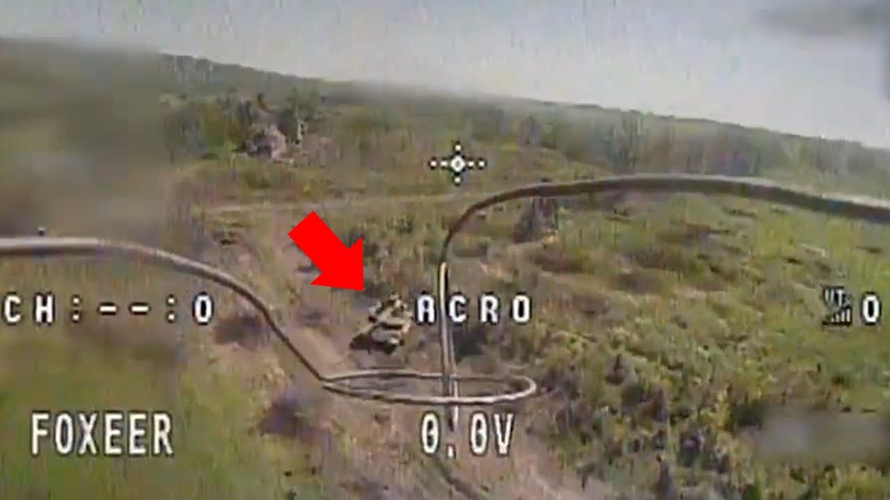 Two FPV Drone Strike Russian T-90A Tank