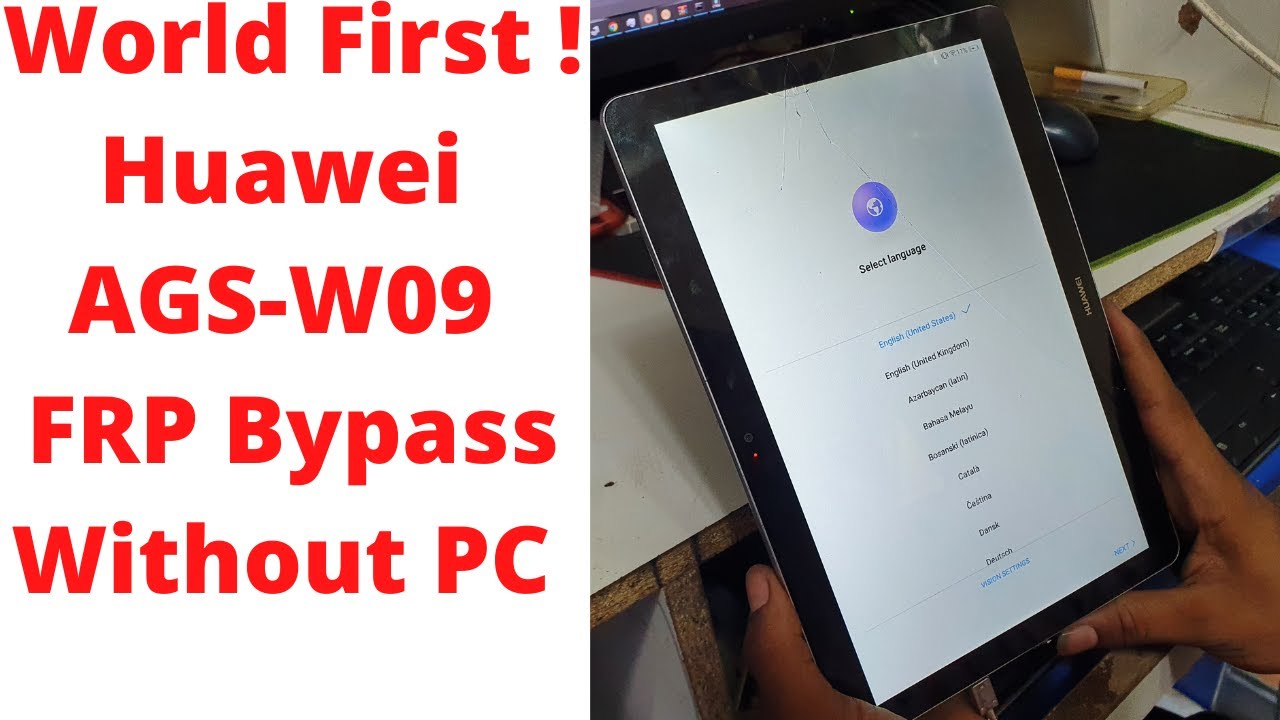 World First ! Huawei AGS-W09 FRP Bypass Without PC | huawei mediapad t3 10 frp bypass | AGS-W09 FRP
