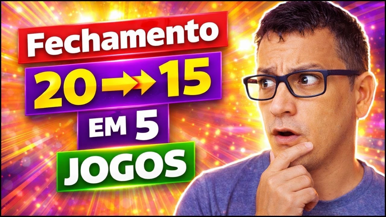 Fechamento da lotofácil 20 para 15 em 5 jogos
