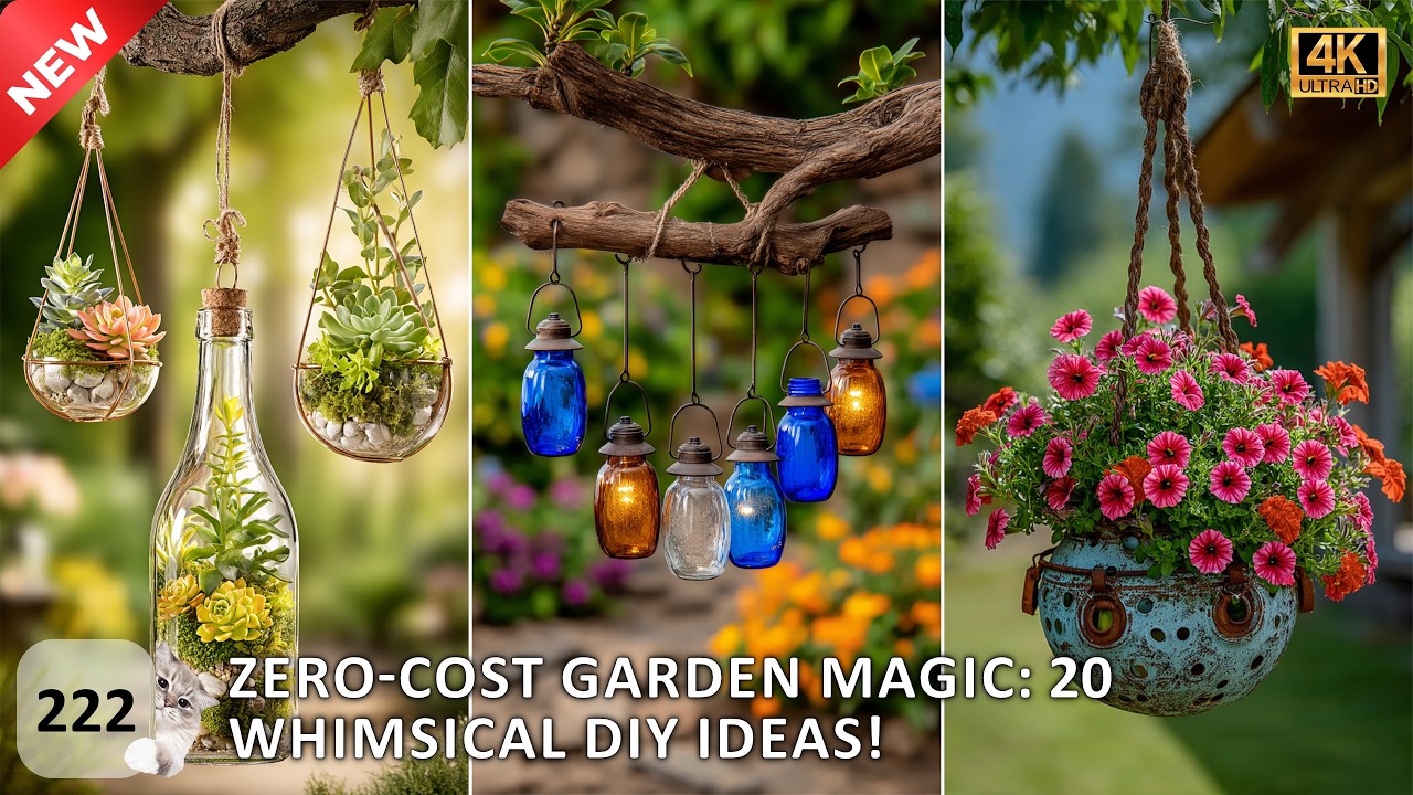 🦋🎨 Stunning DIY Garden Art Crafts: Create Whimsical Outdoor Decor Using Zero-Cost Materials