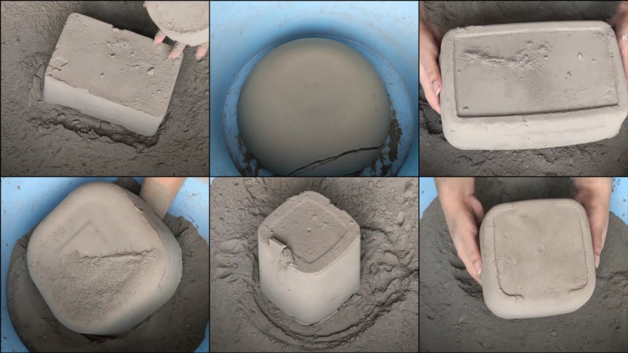 ASMR: my favourite one/soft dusty snappy pure cement huge shapes crumble untill the tub is full