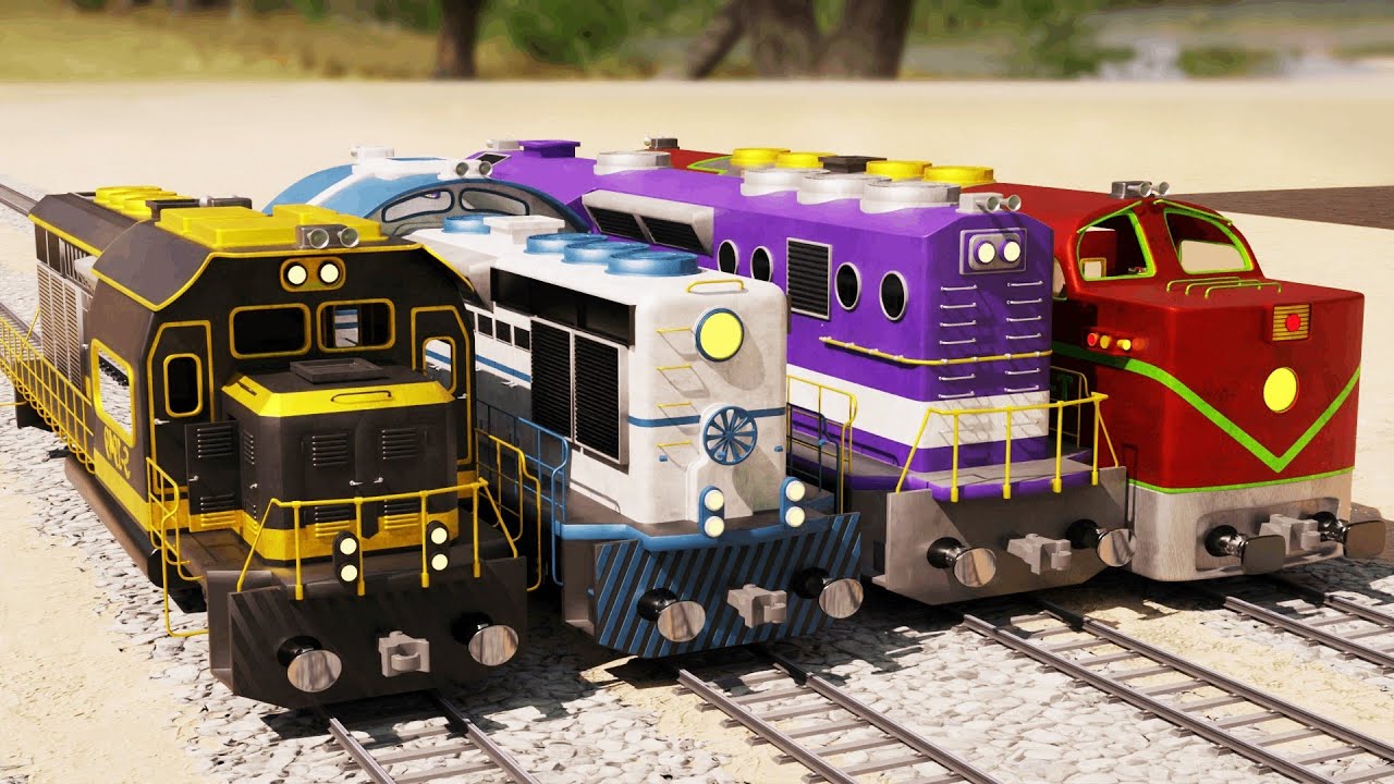 The Train Championship - Train Race Cartoon - Choo choo train kids videos