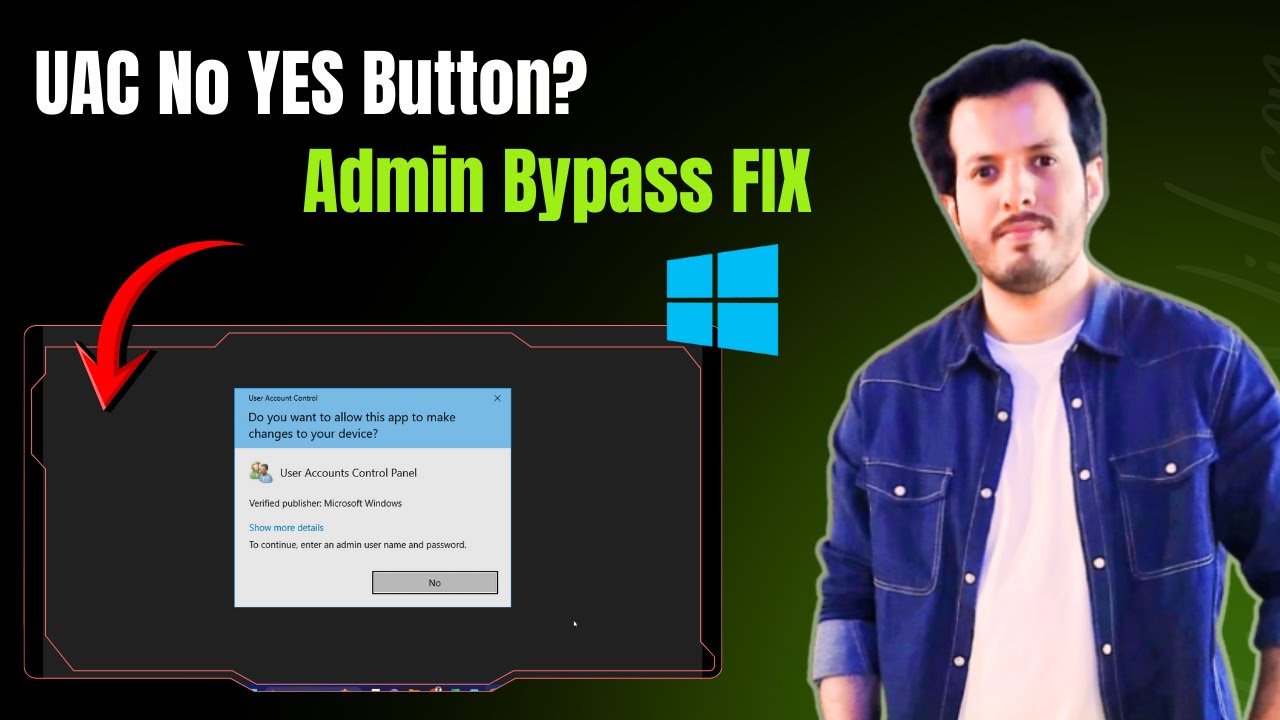 How To Fix “To Continue, Enter an Admin Username and Password” No YES Button on UAC | Step-By-Step