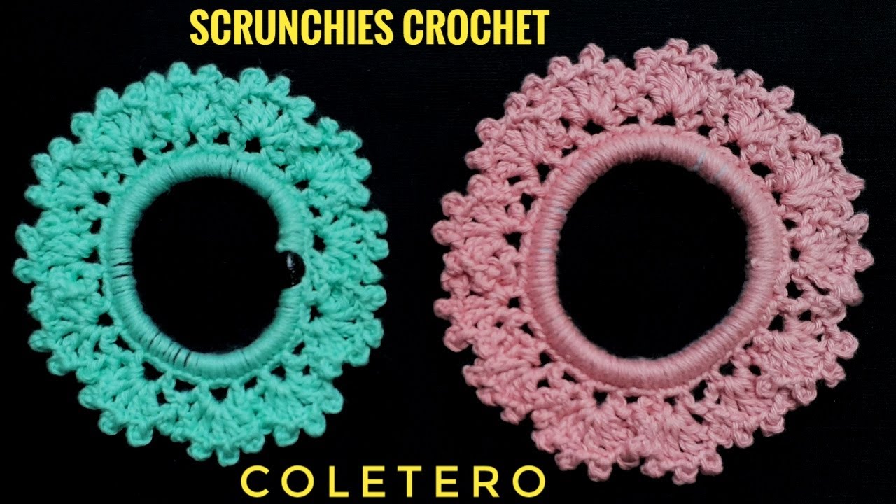 Cómo TEJER COLETEROS, SCRUNCHIES, COLET, Liga, Dona para el cabello a CROCHET/DIY Crochet Scrunchies