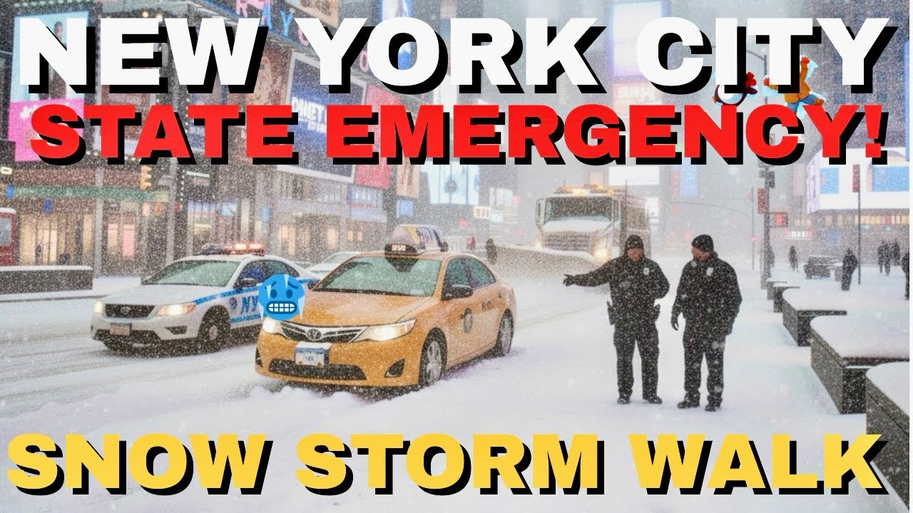 🌨️ NYC HEAVY SNOWSTORM Walk at 4:00 AM ❄️ 4K SNOWFALL Walk in Manhattan, New York City