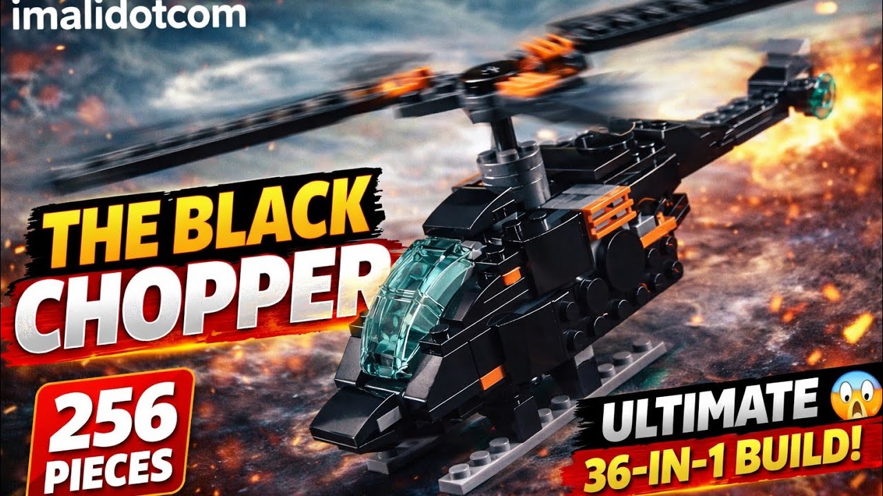 THE BLACK CHOPPER IS HERE! 😱🔥 Ultimate 36-in-1 Helicopter Build #imalidotcom
