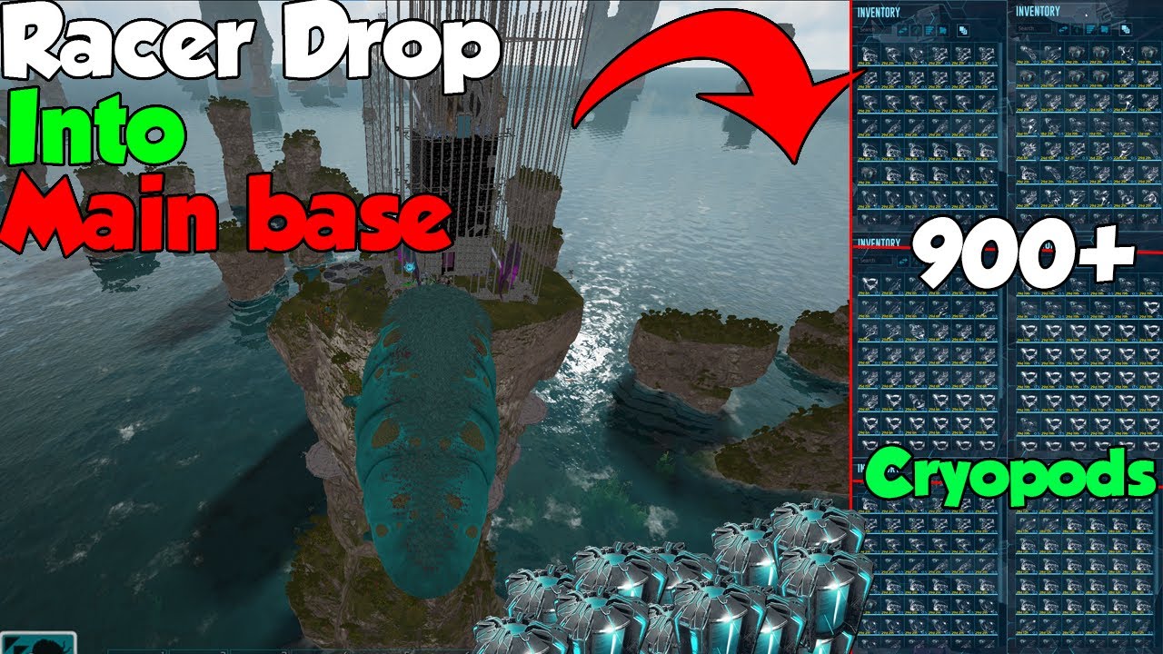 Ark | Official Small Tribes PvP |Racer DROPPING into Their Main BASE 900+ Cryopods