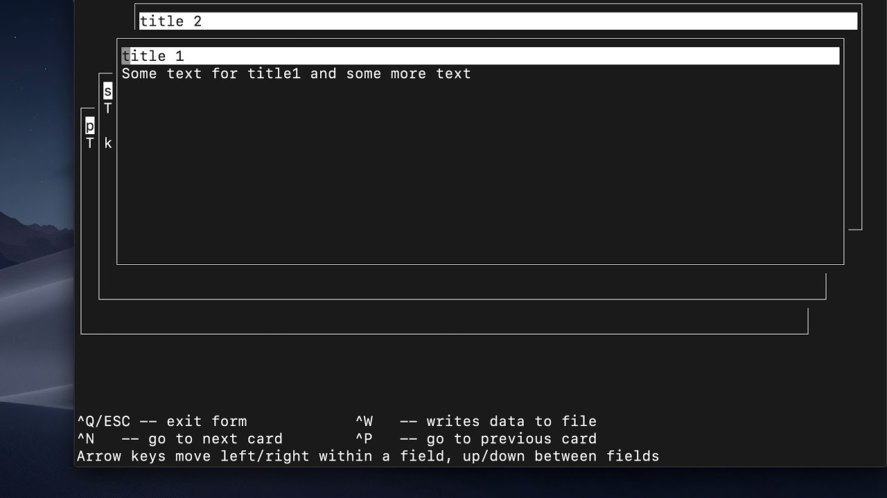 cardfile example