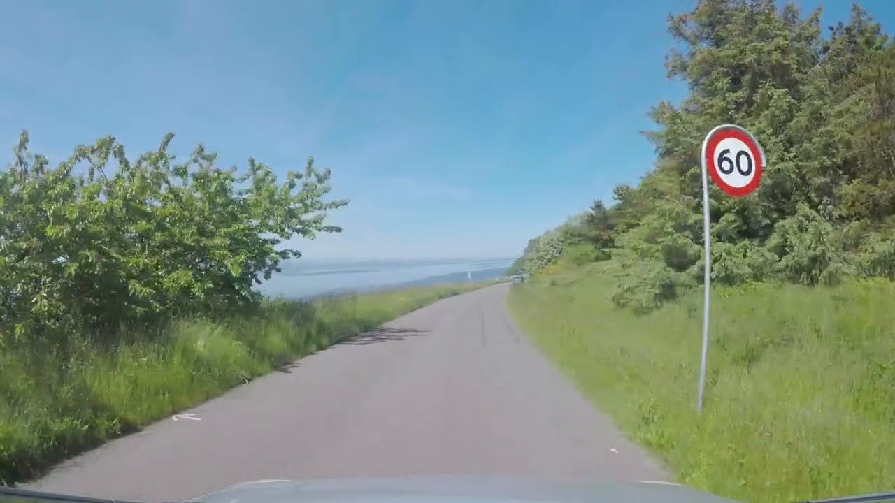 Roenne to Vang Granite quarry - Bornholm - Scenic route - 4K