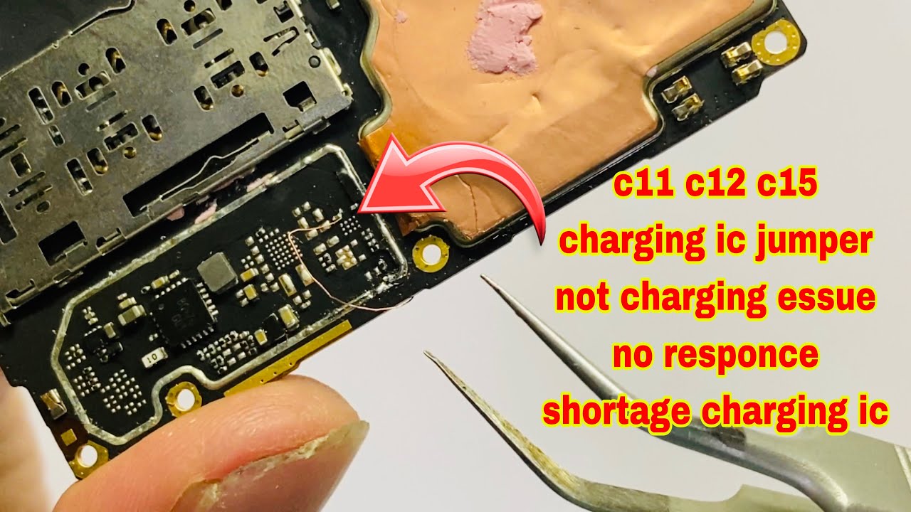 Realme c11 c12 c15  Charging No Responce Short charging Ic Fix via Jumper Gawa ko lang sulotion nito