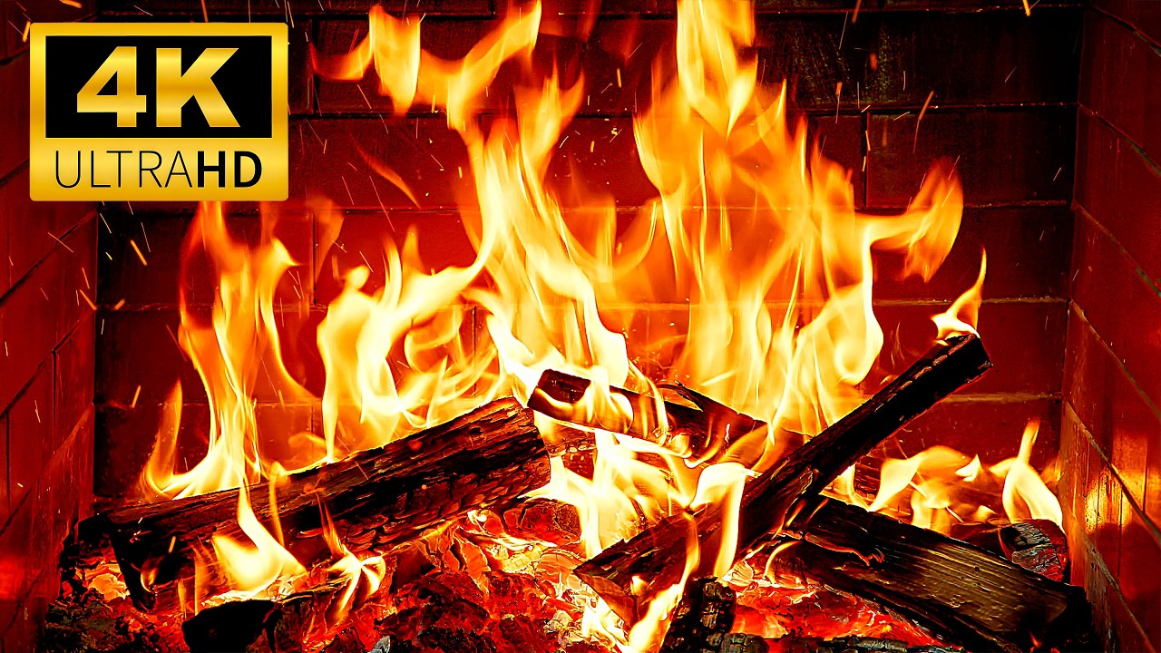 🔥 Cozy & Relaxing Fireplace 4K 🔥 Realistic Fireplace with Crackling Fire Sounds | Fireplace Ambience