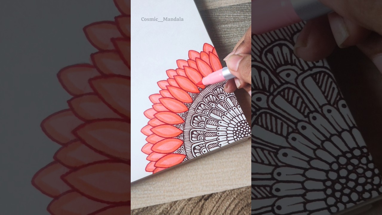 Easy Mandala Art✨Flower Mandala Art🌸 Art#shorts#shortvideo#mandala#mandalaart#art