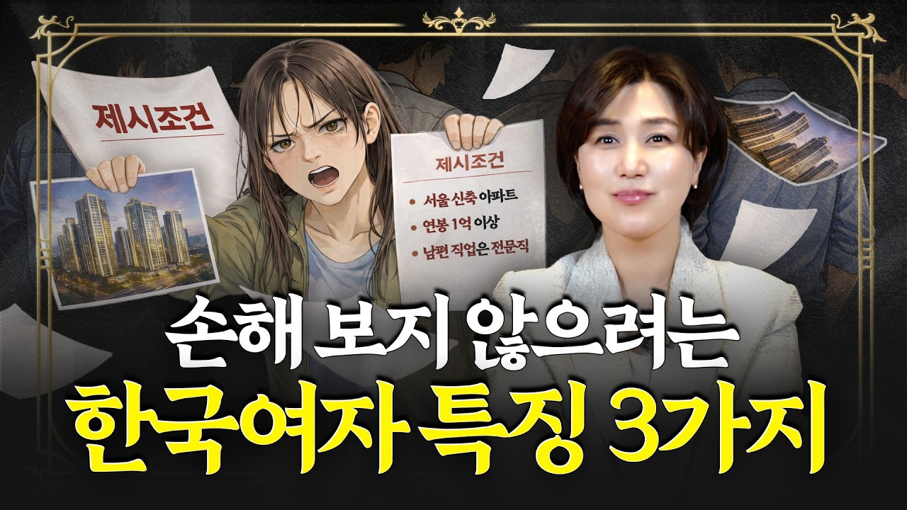 “이건 사랑이 아니라 이기심이죠...” 결혼 시장에서 손해 절대 안 보려는 여자들 특징 3가지