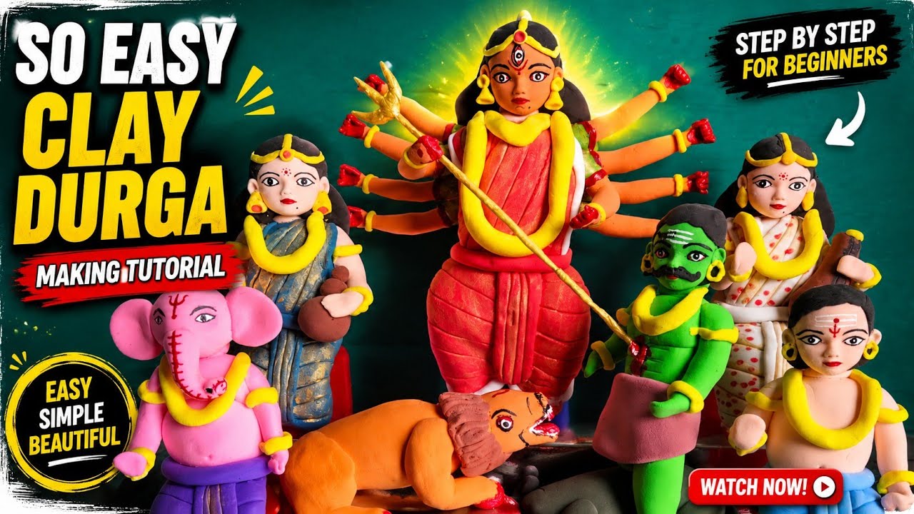Maa Durga idol making 🌷 Durga maa making with super Clay #maadurga #mahalaya 