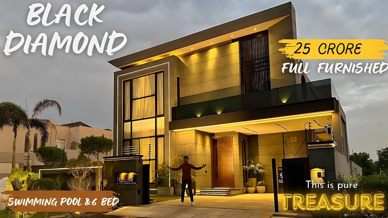 Fully FURNISHED ( RARE BLACK-DIAMOND ) 1 Kanal House with SWIMMING POOL For Sale in DHA Lahore