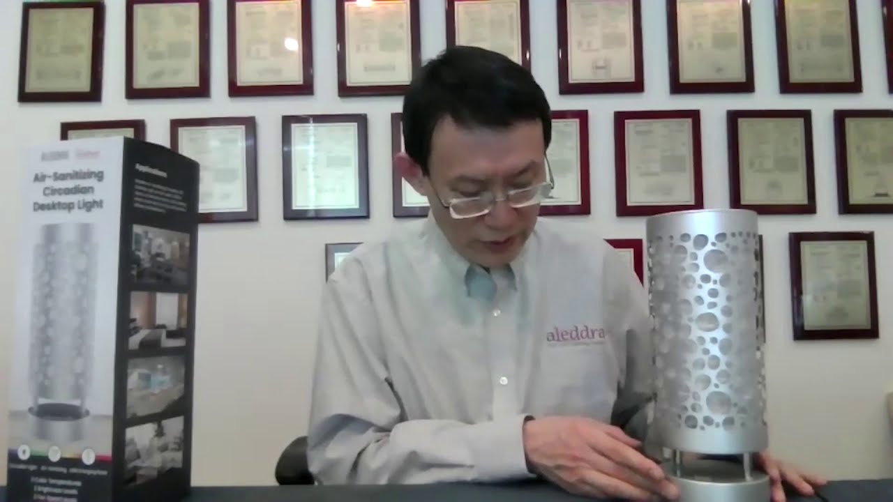Aleddra's Air-Sanitizing Circadian Desktop Lamp Demo Video