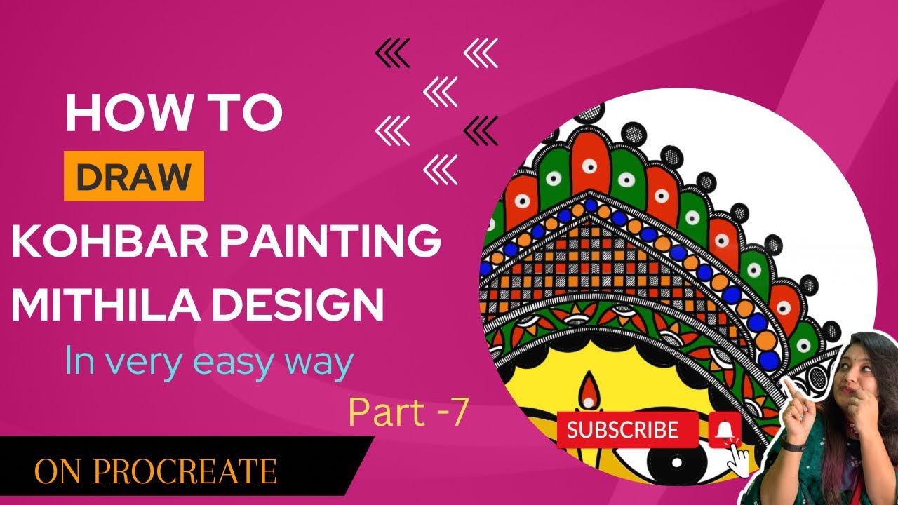 Kohbar painting kese banaye | Kohbar moon | easy Madhubani painting | part-7