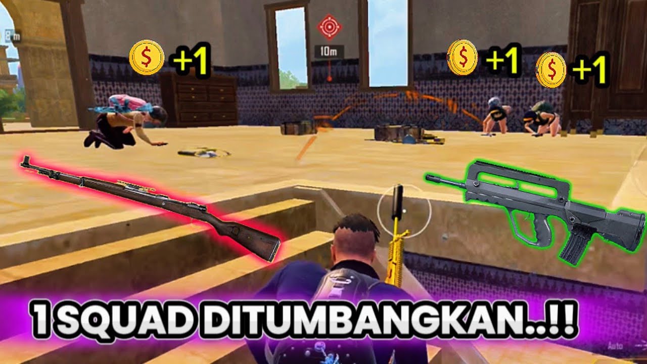 HEADSHOT LANGSUNG RUSH..!! 1 SQUAD DITUMBANGKAN..!! PUBG MOBILE