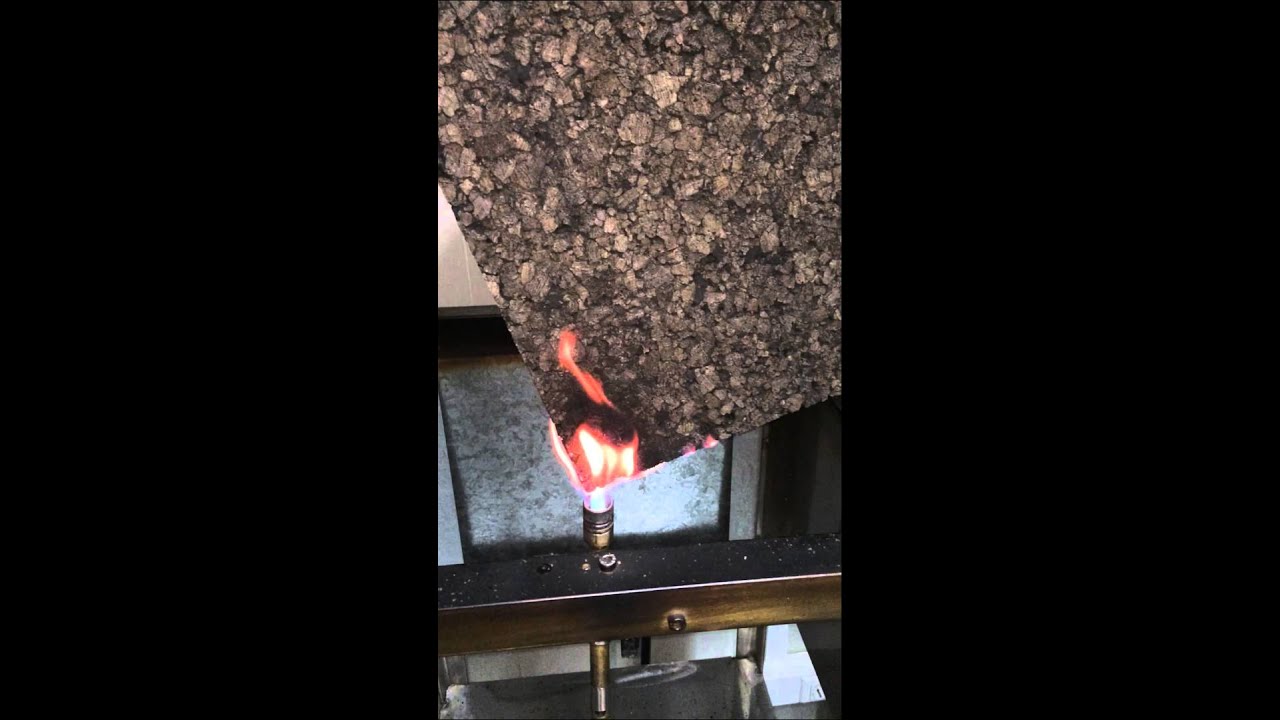 fire test on cork