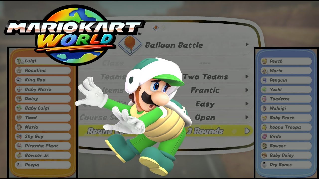 Team Luigi VS Team Wario - Balloon Battle - Mario Kart World