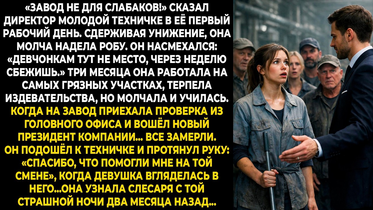 «Завод не для слабаков!» — сказал директор молодой техничке в её первый рабочий день. Сдерживая униж