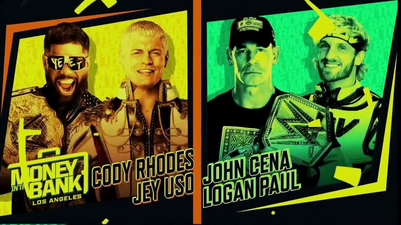WWE Money in the Bank 2025 - Cody Rhodes & Jey Uso vs John Cena & Logan Paul