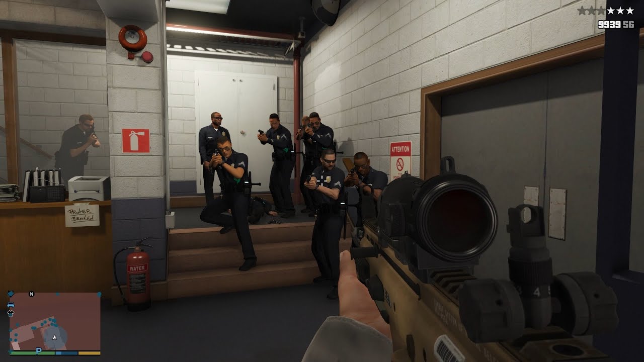 GTA V Police Station Assassination + Epic 10 Star Cop Chase Escape Vol.5 [R.D.E. 4.1]