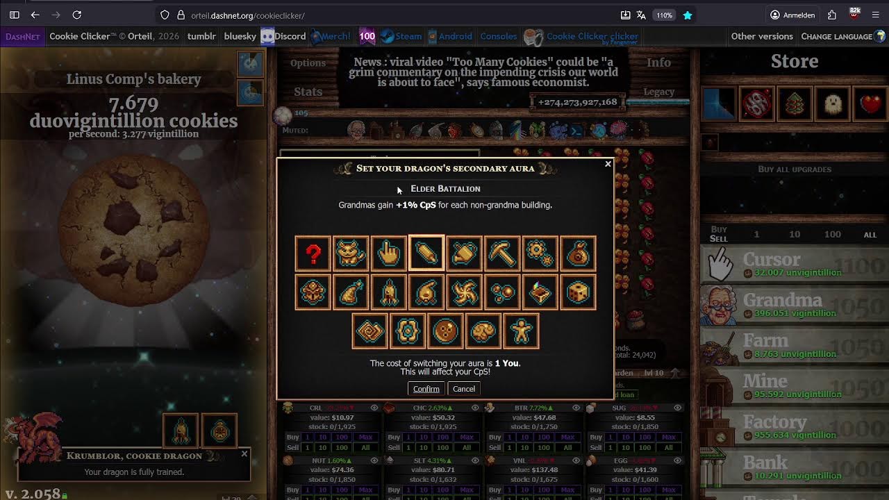 Cookie Clicker Comp Grail attempts