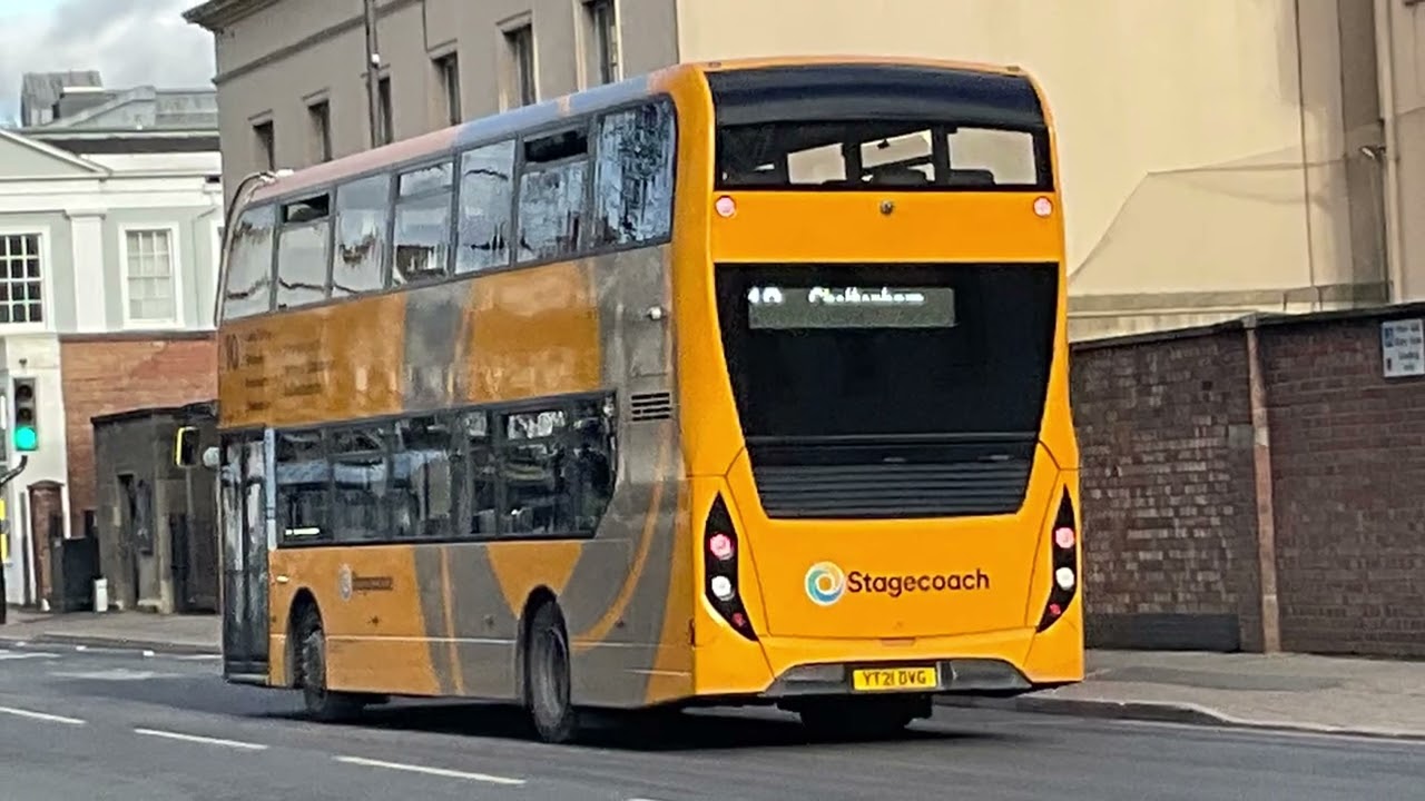 Buses in Cheltenham Town Centre and Royal Wells bus station.