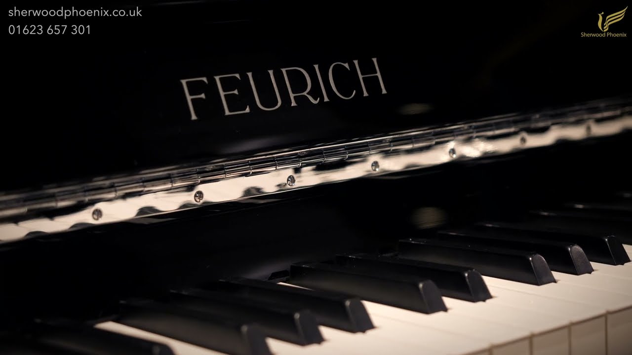 Feurich 115 Premiere Black Upright Piano Chrome Fittings | Comparison Demonstration Sherwood Phoenix