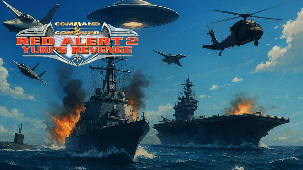 Red Alert 2: Artillery Island (Air and Naval) | 2 vs 6 Smart AI Mod |