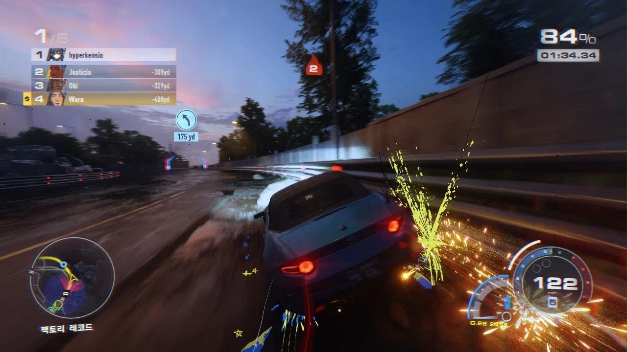 [Playstation5] 니드 포 스피드 언바운드 -스프린트 레이스 팩토리 레코드: 야간주행.(NFS UNBOUND)