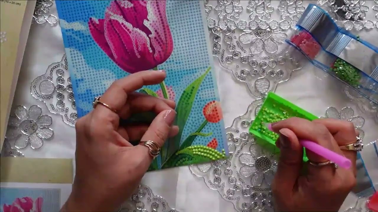 ASMR Pintando com Strass Diamond Painting #Sussurros #crinklesounds