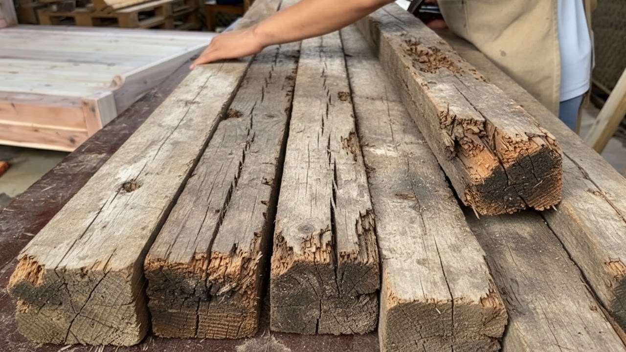 Epic Wood Recycling Skills: Transforming Old Planks into a Modern Pet Home