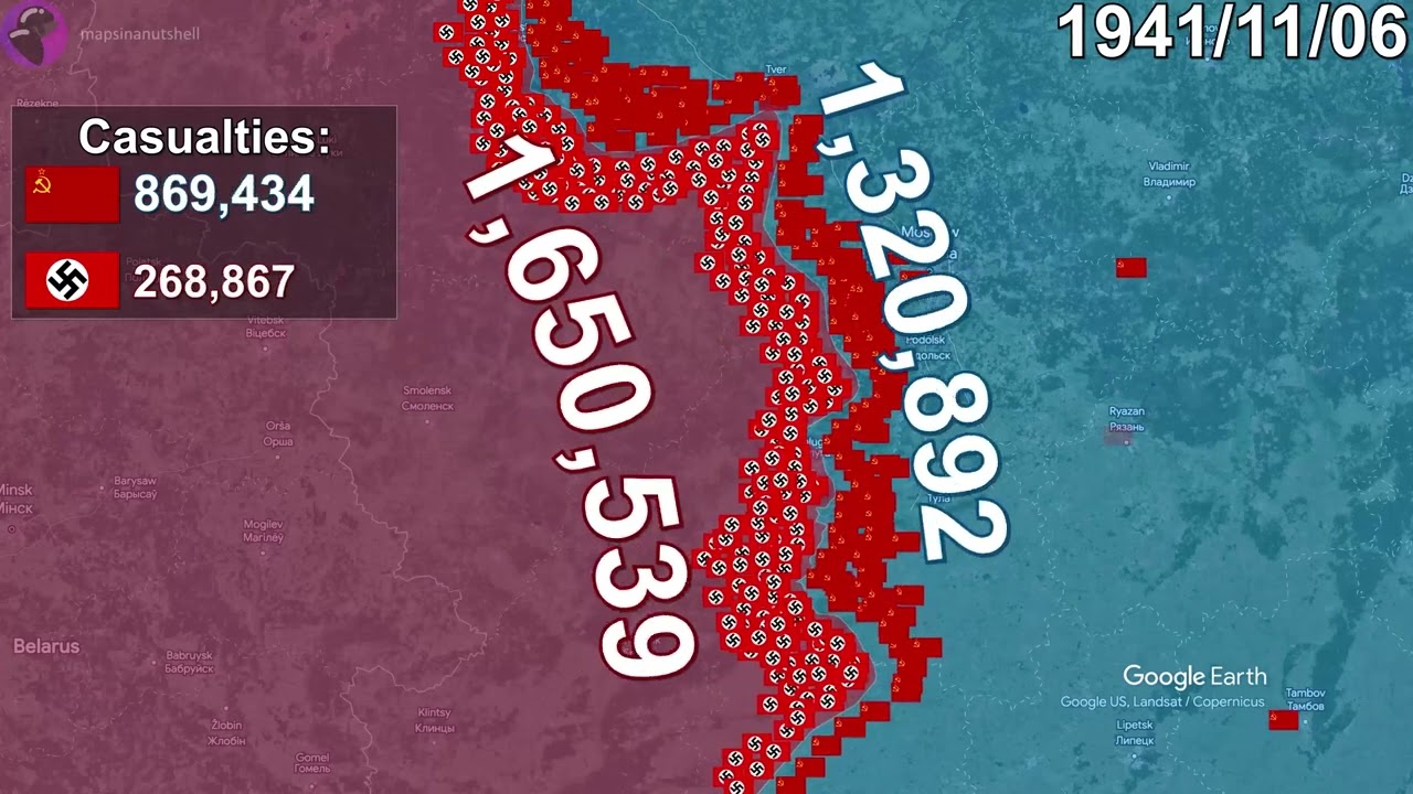 Battle of Moscow using Google Earth Remastered