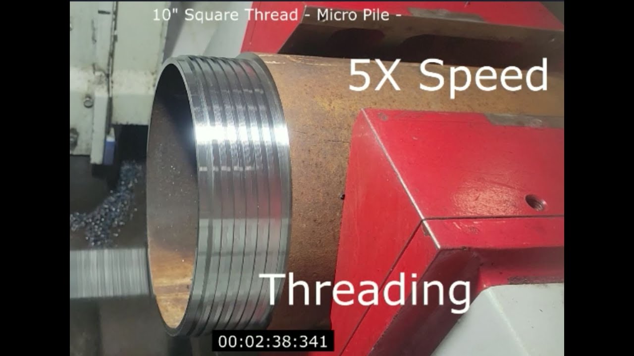 Square Micro Pile Thread 10 Inch (254mm) with RMT TGB Pipe Spool Master | Threading Beveling Facing