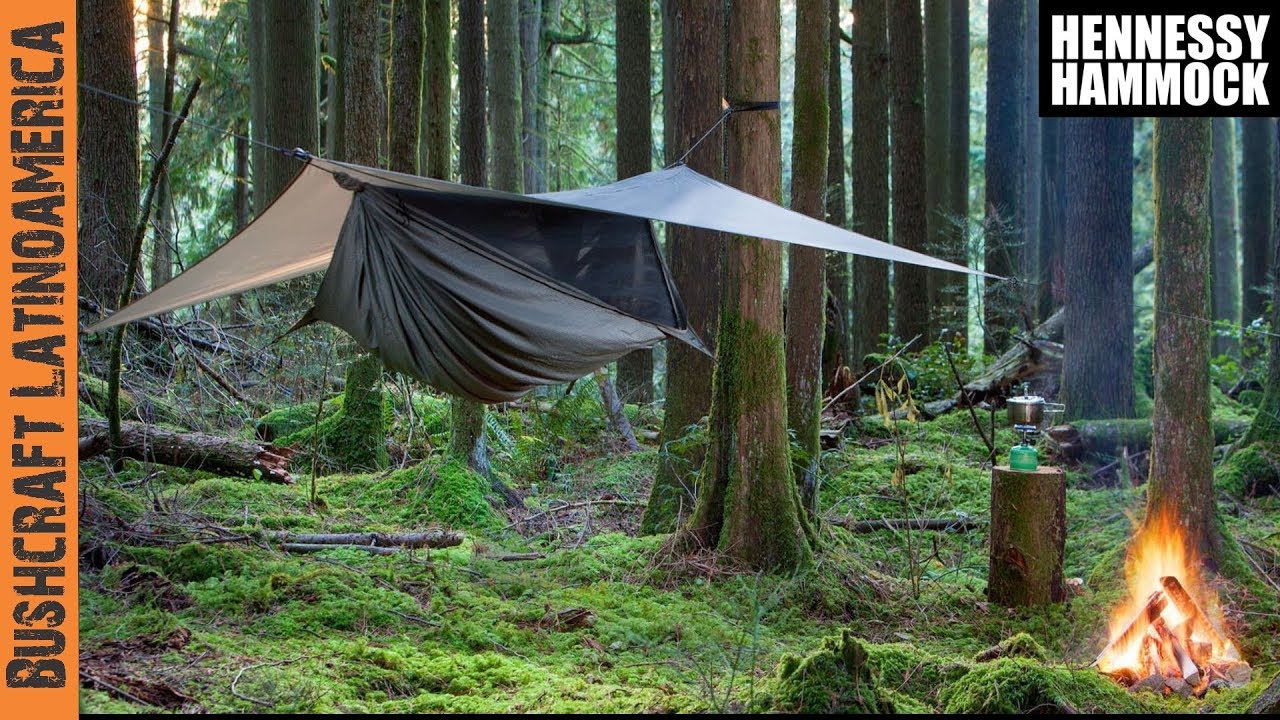 Como colgar una Hamaca Para Acampar con Mosquitero y Techo