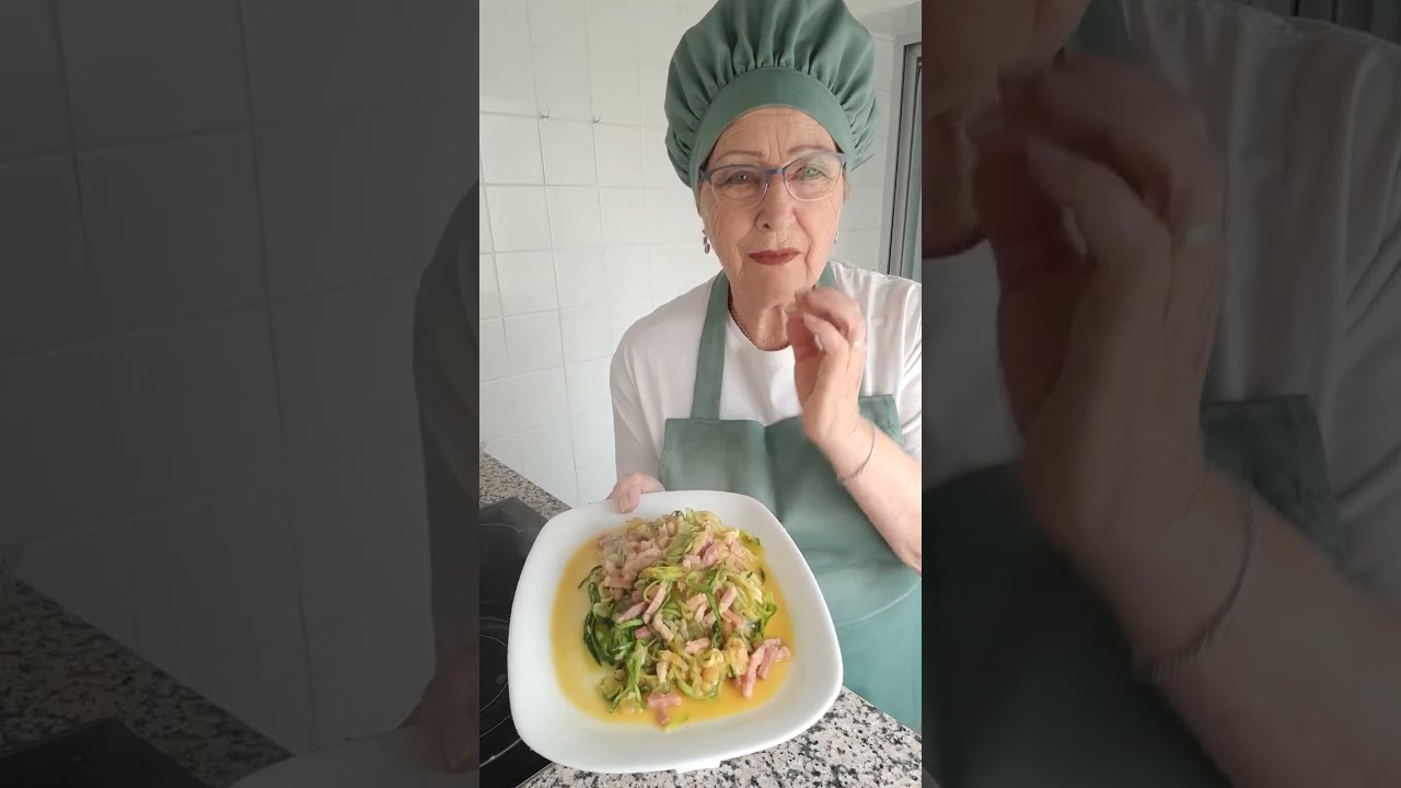 ESPAGUETIS DE CALABACIN CON BACON - RECETA MUY FACIL, BARATA Y SANA