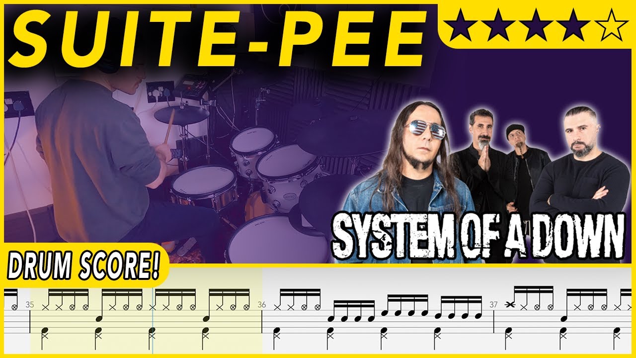 Suite-Pee - System Of A Down | DRUM SCORE Sheet Music | #639 DRUMSCRIBE