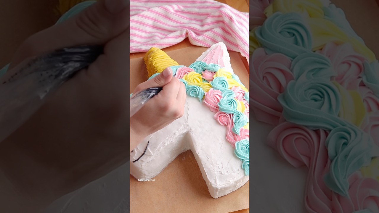 Magical and easy unicorn cake anyone can make! 🦄 #cakedecorating #unicorncake