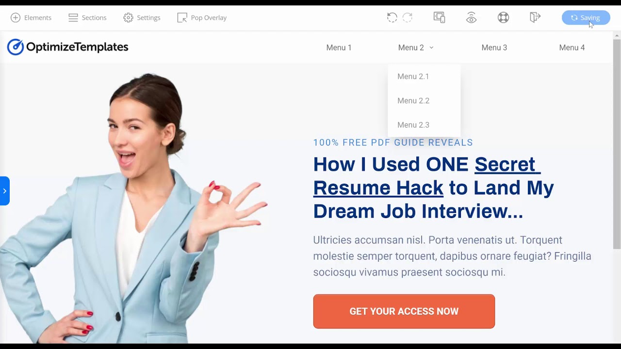 OptimizePress 3.0 Tutorial | How To Create A Header Menu From Scratch With The OP3 Lightning Builder