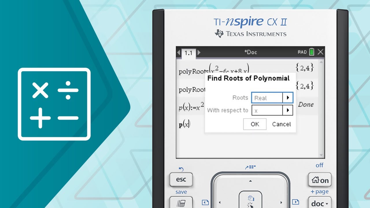 Нахождение корней многочленов на графическом калькуляторе TI-Nspire CX II