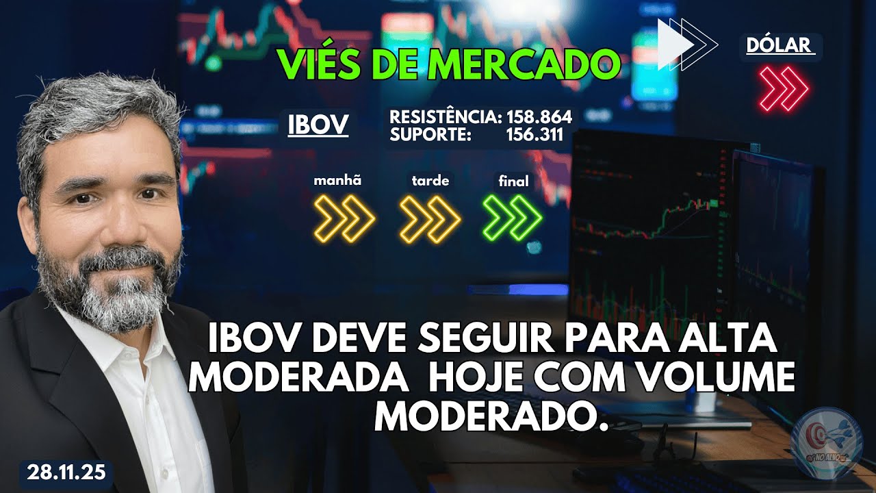 IBOV DEVE SEGUIR PARA ALTA MODERADA HOJE COM VOLUME MODERADO.