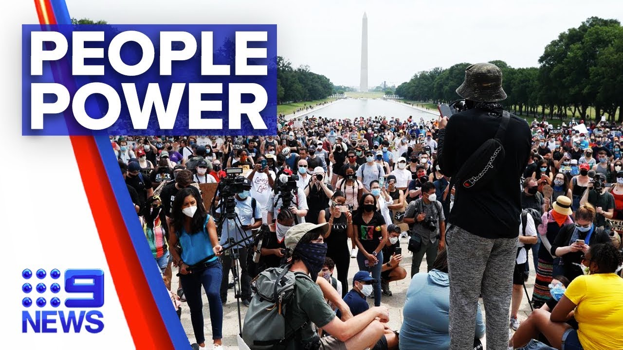 Washington hosts largest rally since Floyd death | Nine News Australia