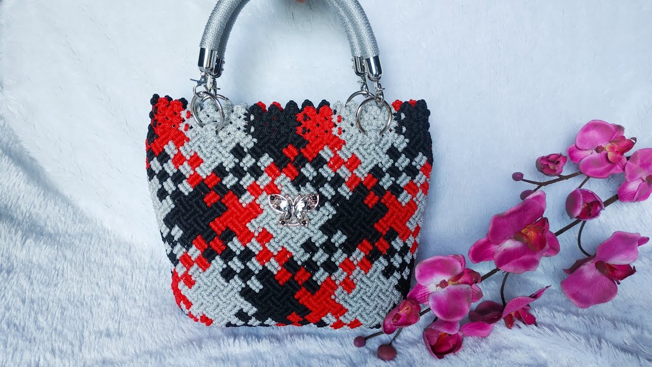 Full Tutorial Tas tali kur motif terbaru 2020 motif abstrak