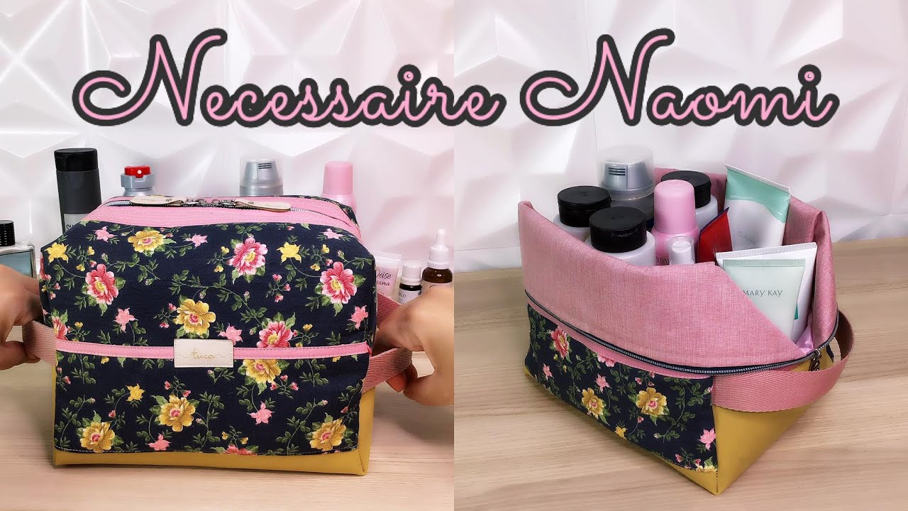 Como Fazer Necessaire box que vira Cestinho sem viés - por @tucaensina