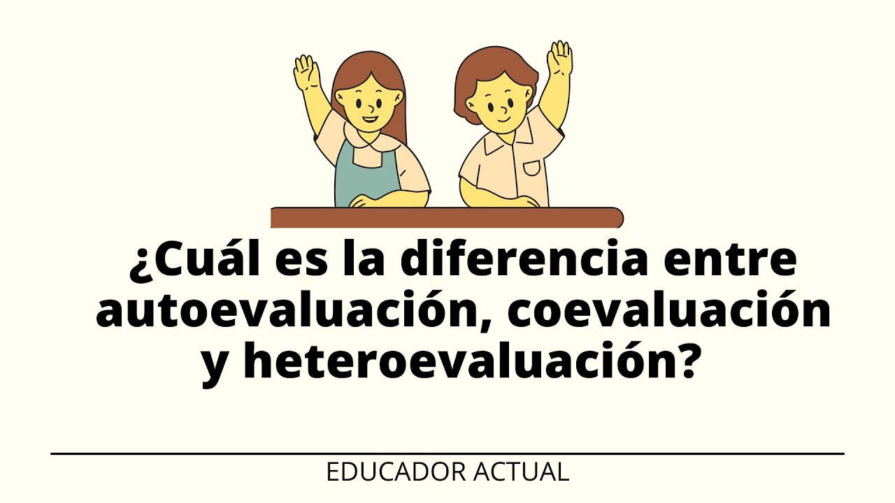 ¿Cuál es la diferencia entre autoevaluación, coevaluación y heteroevaluación?