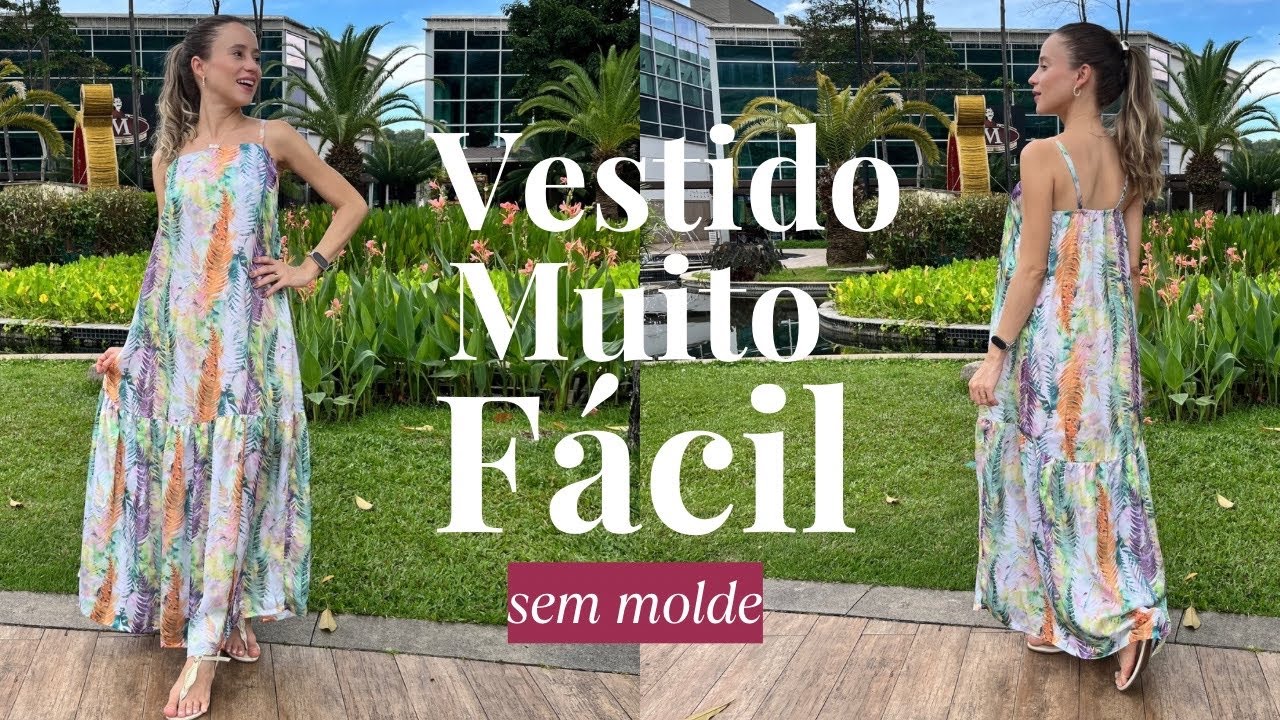 VESTIDO MUITO FÁCIL PARA INICIANTES sem molde | Stella Alves Costura 
